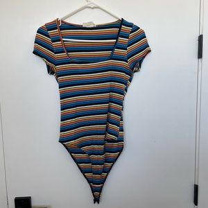 No comment striped bodysuit Size L